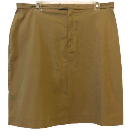 Banana Republic Dresses & Skirts - Banana Republic Khaki Tan Straight Stretch Mini Skirt Size 14